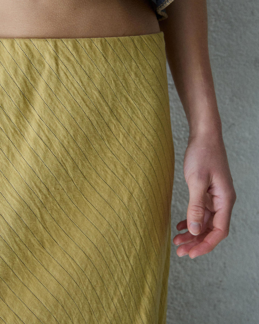 Yellow Striped Flowy Skirt