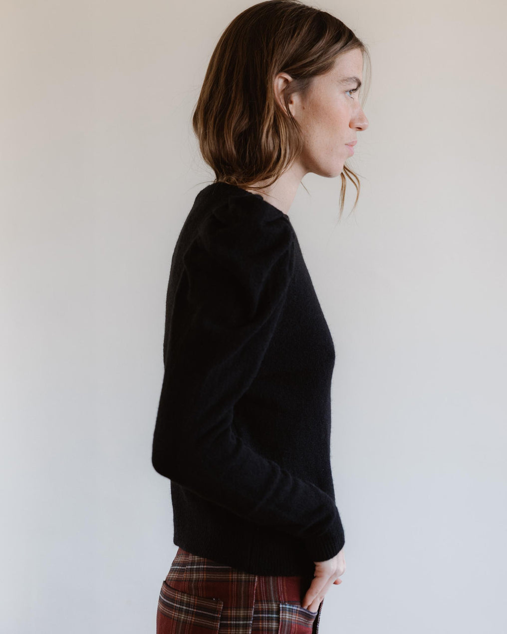 Pull Manche Bouffante Noir
