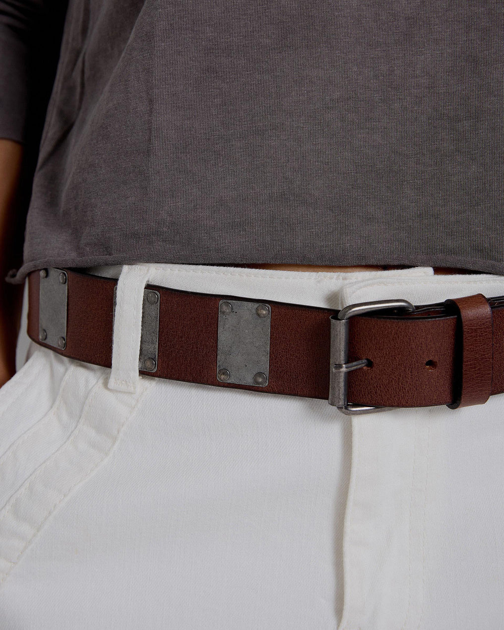 Cinto de couro castanho