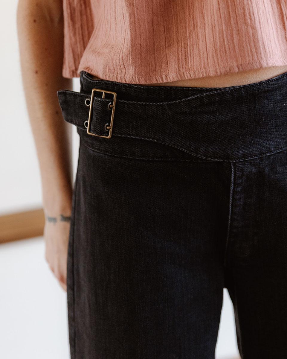 Jeans Belt Side Buckle Black