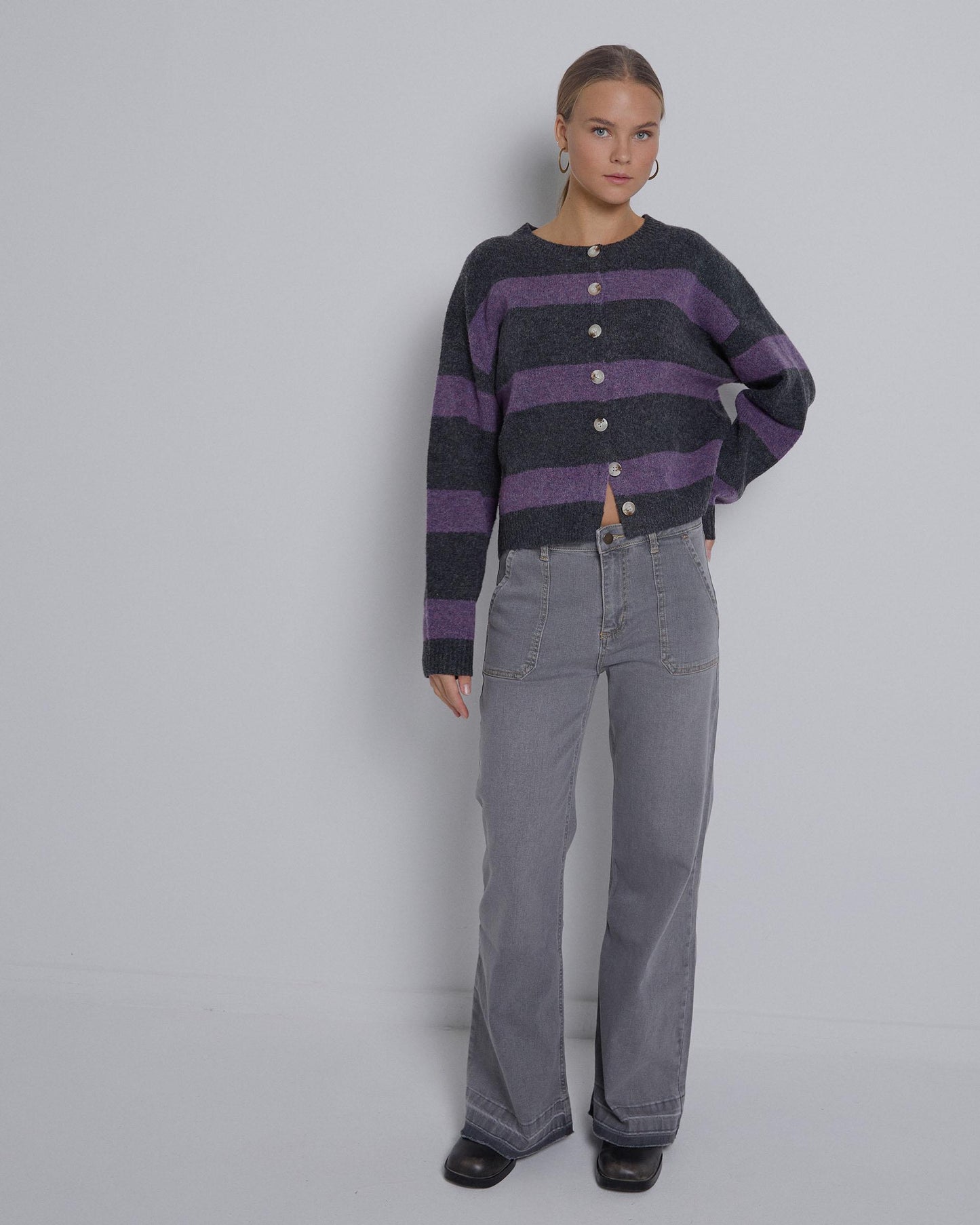 Gray Denim Worker Jeans