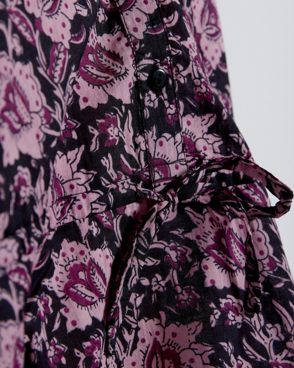 Blusa Estampado Flores Lazada Cintura Morado