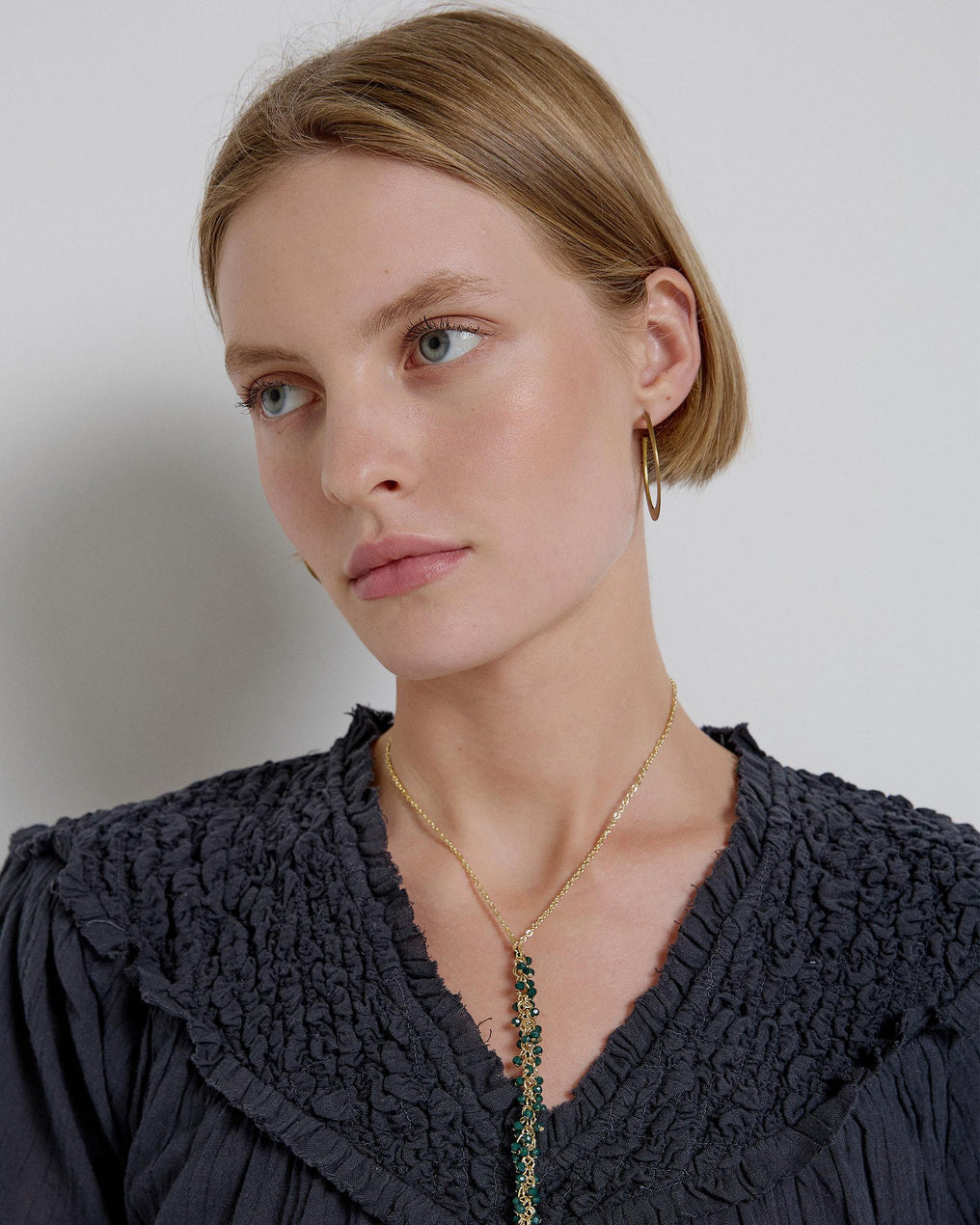 Green Bead Strip Corbetero Necklace