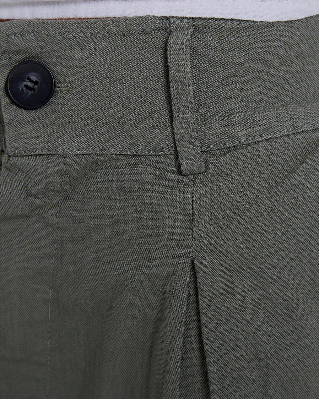 Long Trousers with Dark Green Pleats