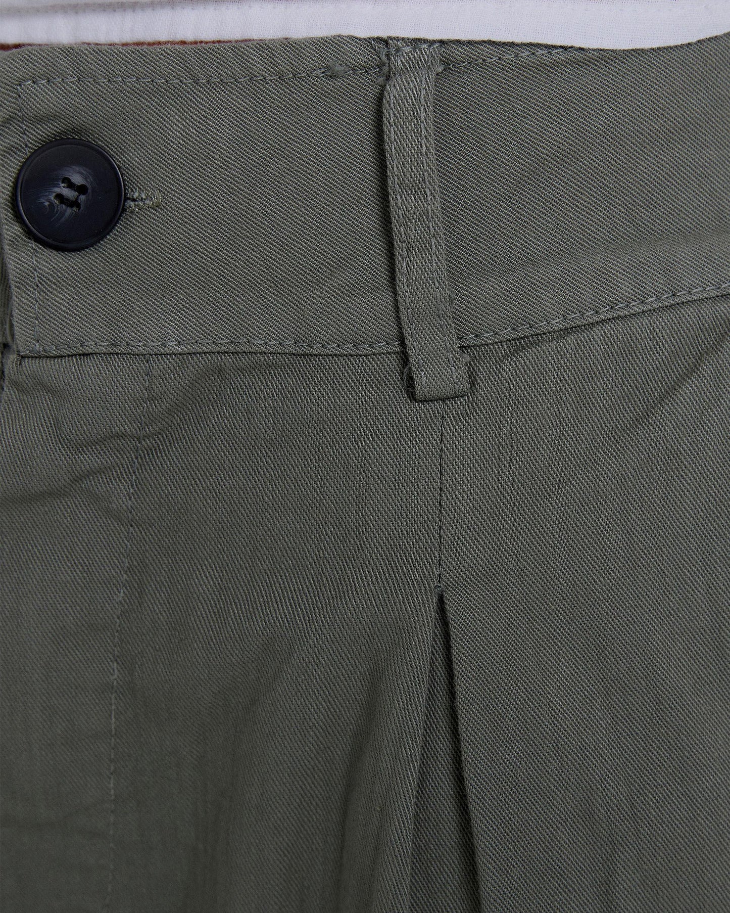 Long Trousers with Dark Green Pleats