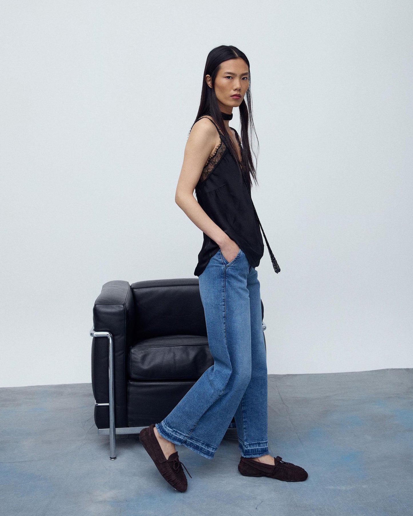 Blue Straight Wide Jeans