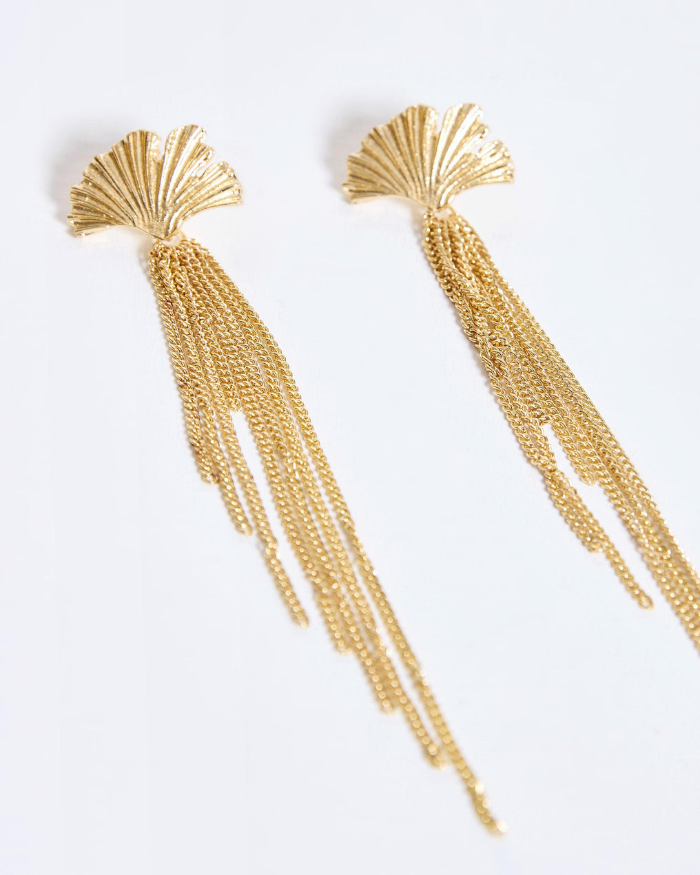 Pendientes Flor Loto Cadenas Oro