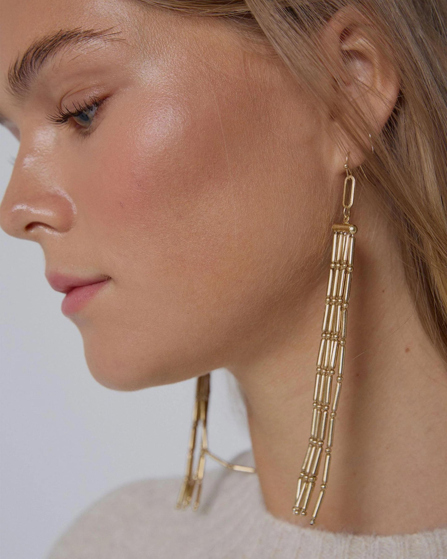 Pendientes Tiras Palos Oro