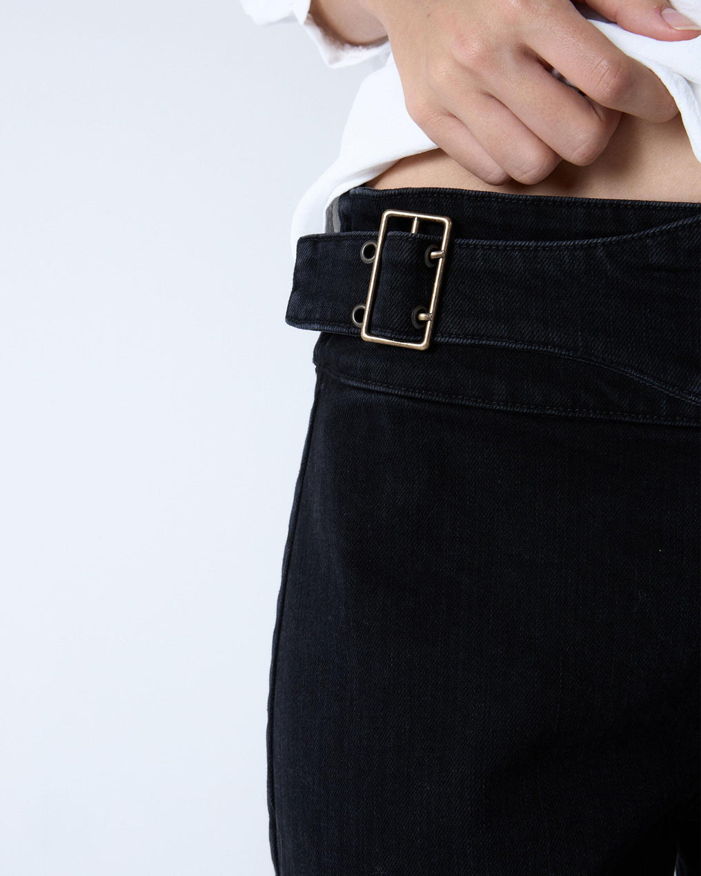 Jeans Belt Side Buckle Black