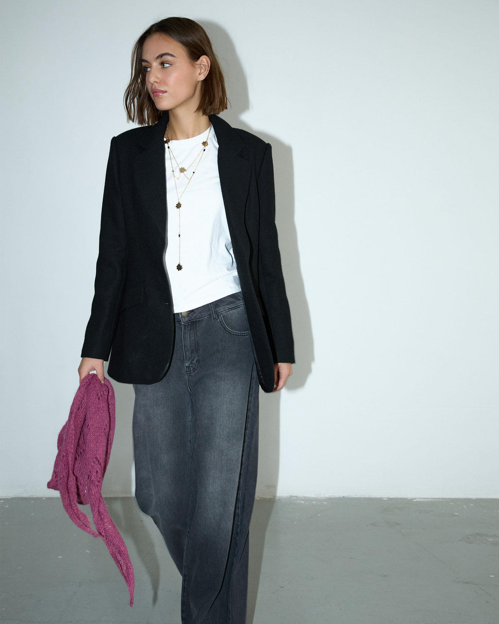 Blazer preto com lapela