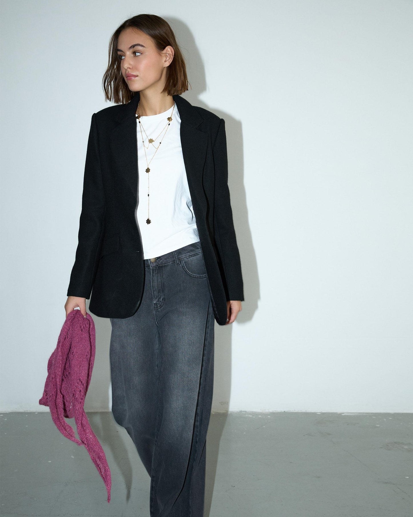 Blazer preto com lapela