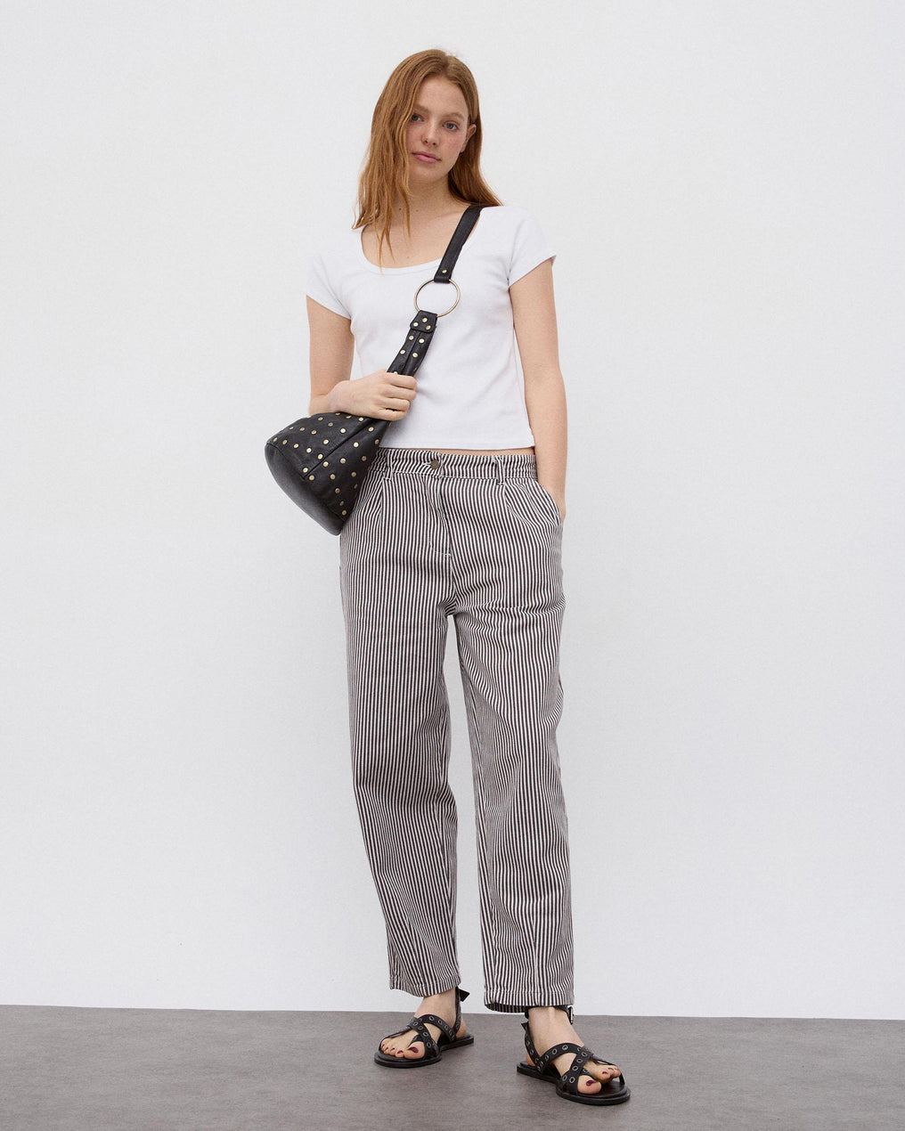 Jeans Balloon Rayas Marrón