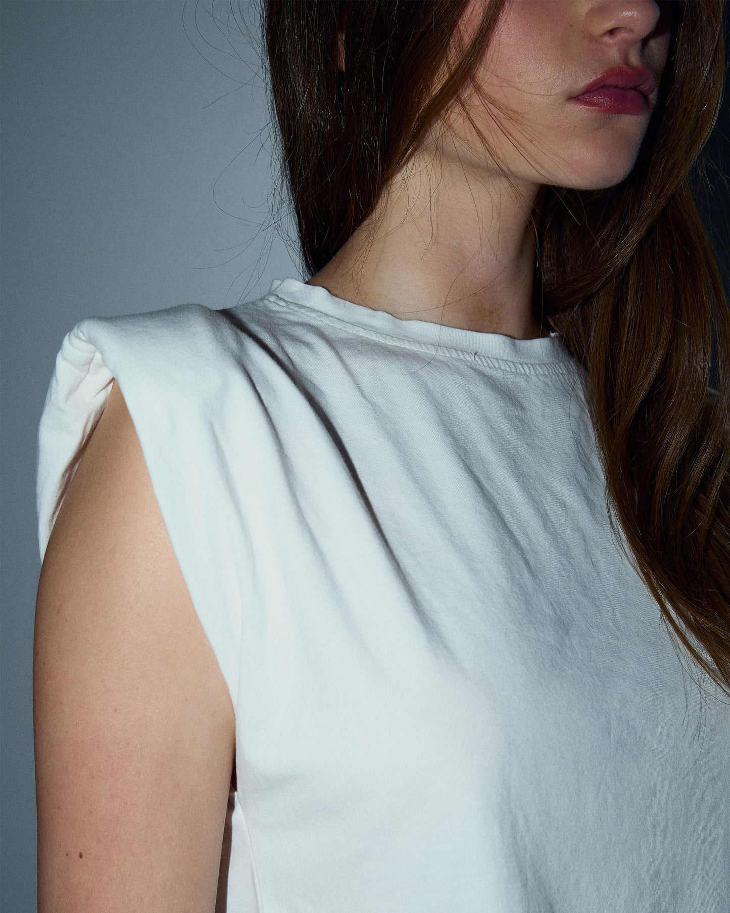 Camiseta Sin Mangas Hombreras Blanco