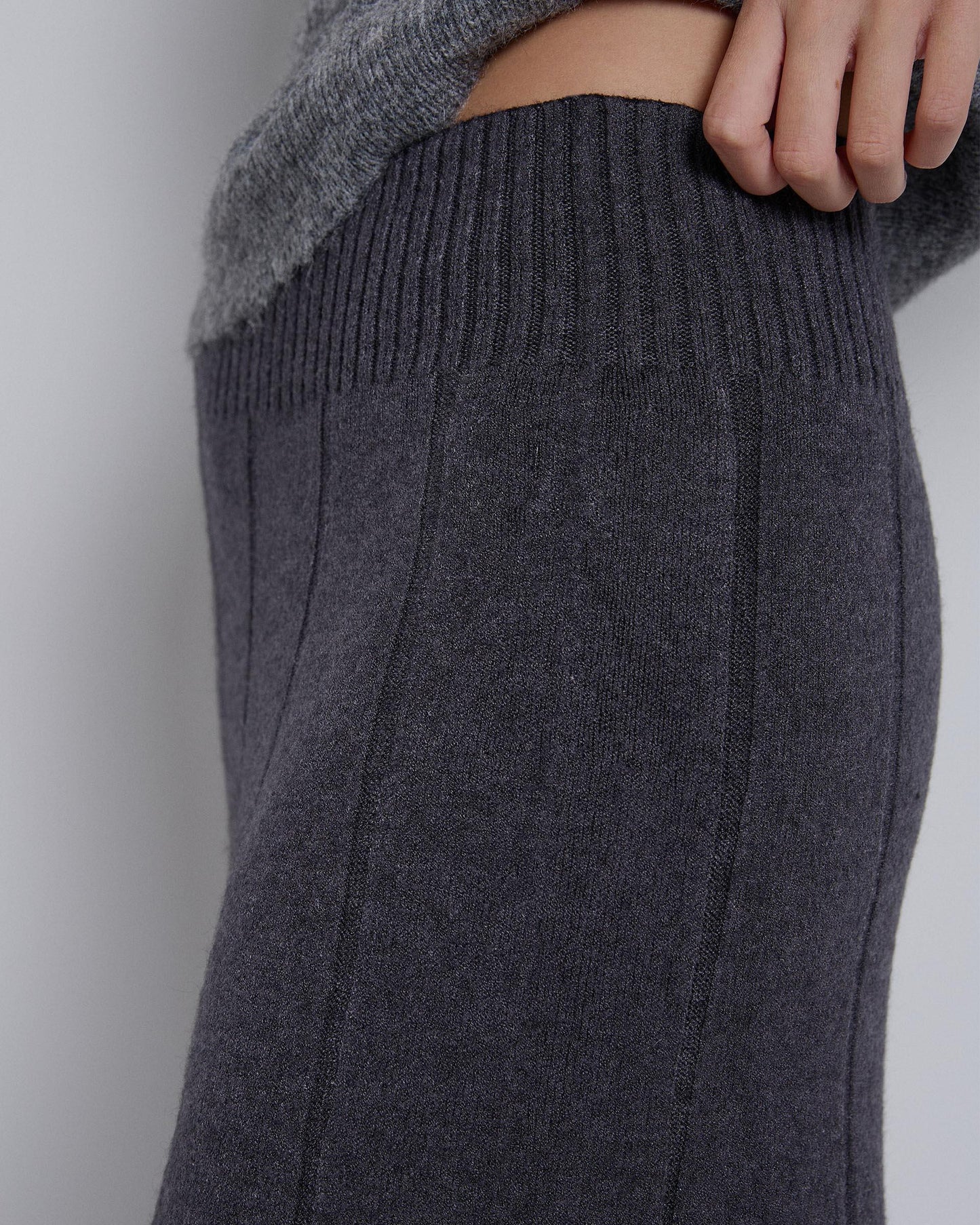 Falda Punto Tablas Antracita