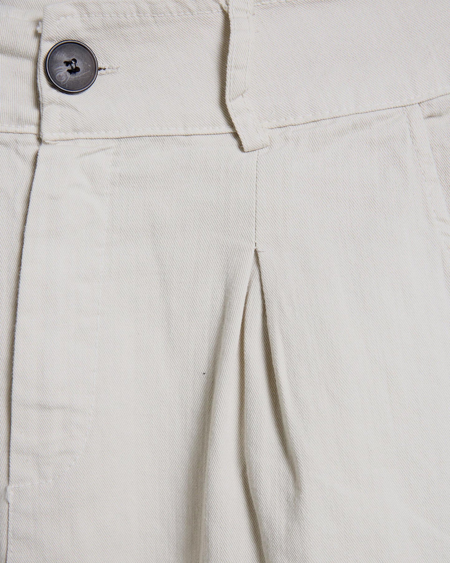 Beige Long Pleated Trousers