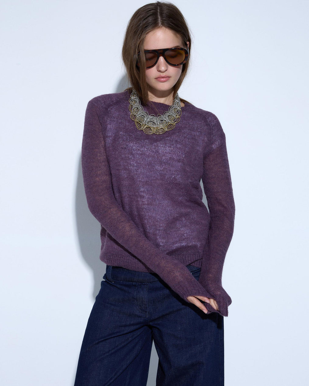 Fine Purple Knit Sweater