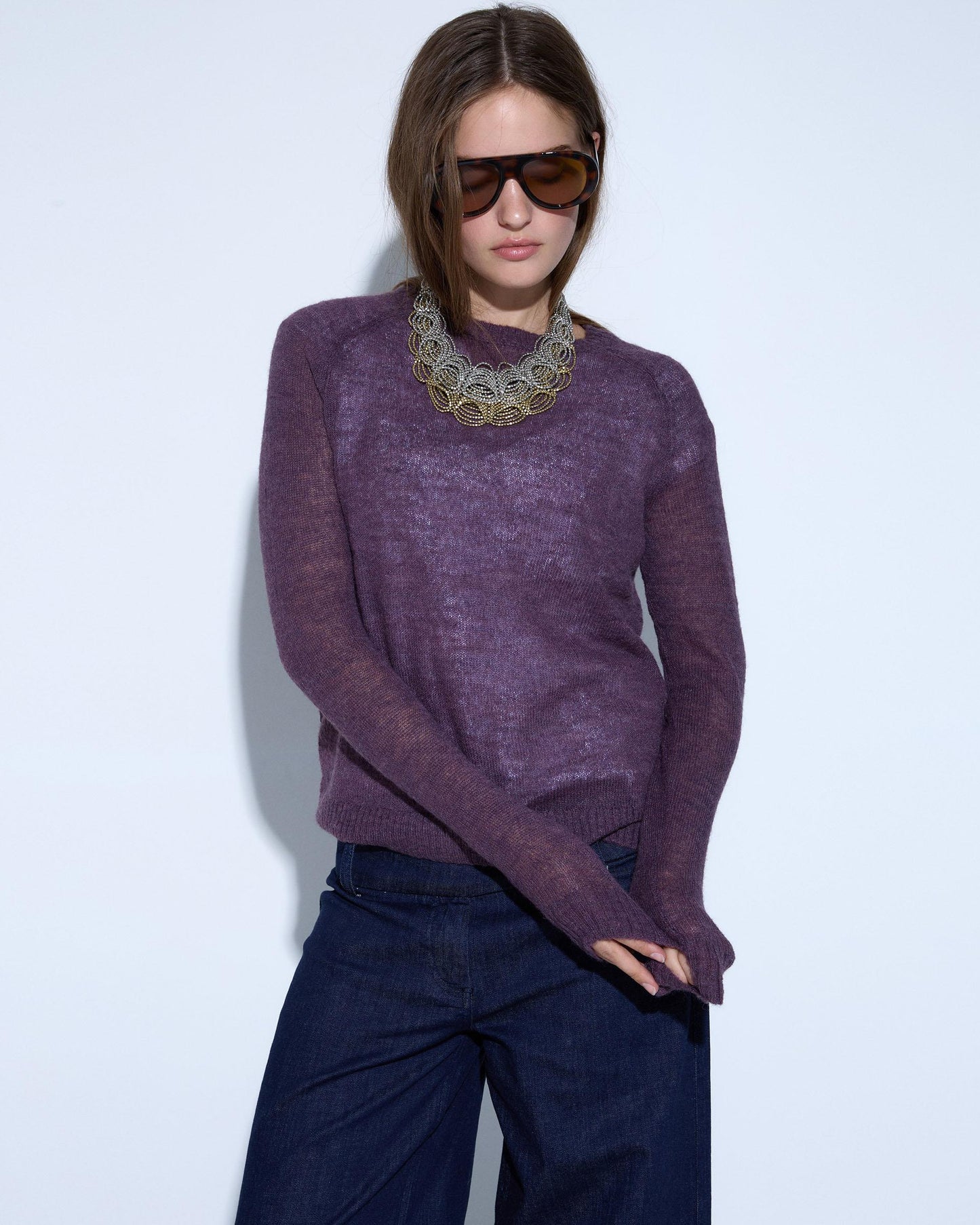 Fine Purple Knit Sweater