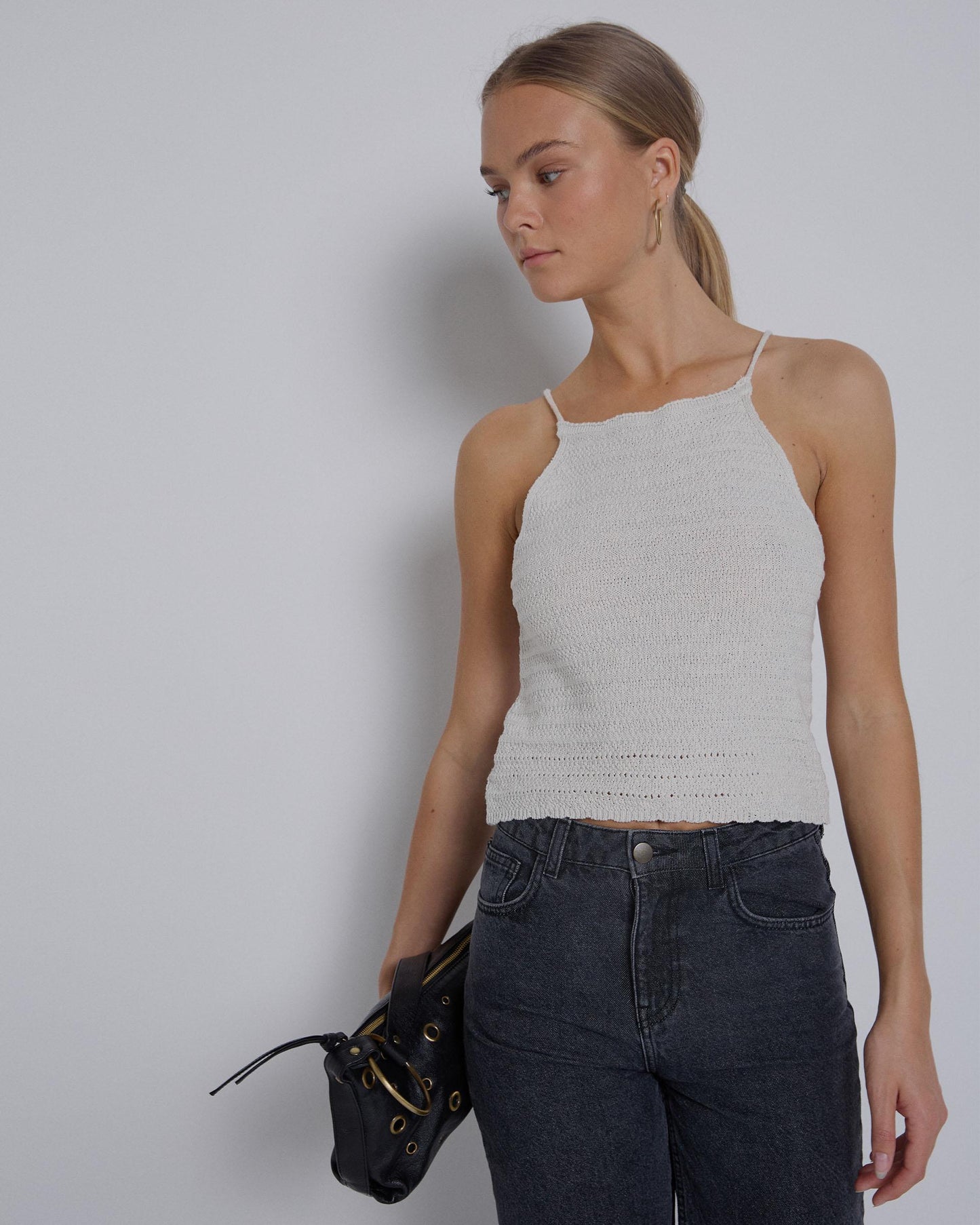 Top Punto Troquelado Tirantes Crudo
