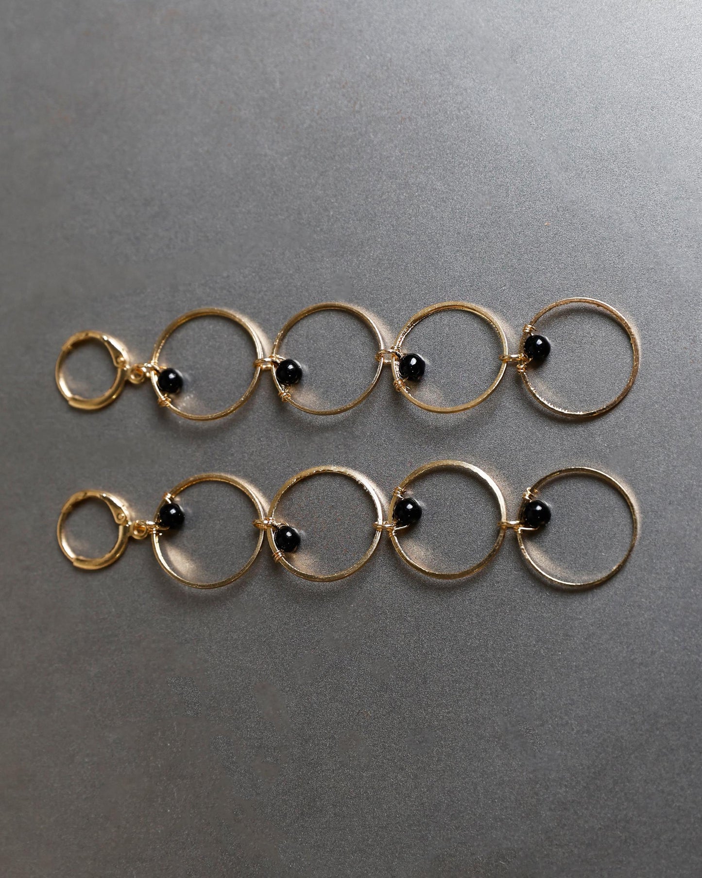 Gold Beaded Hoop Earrings