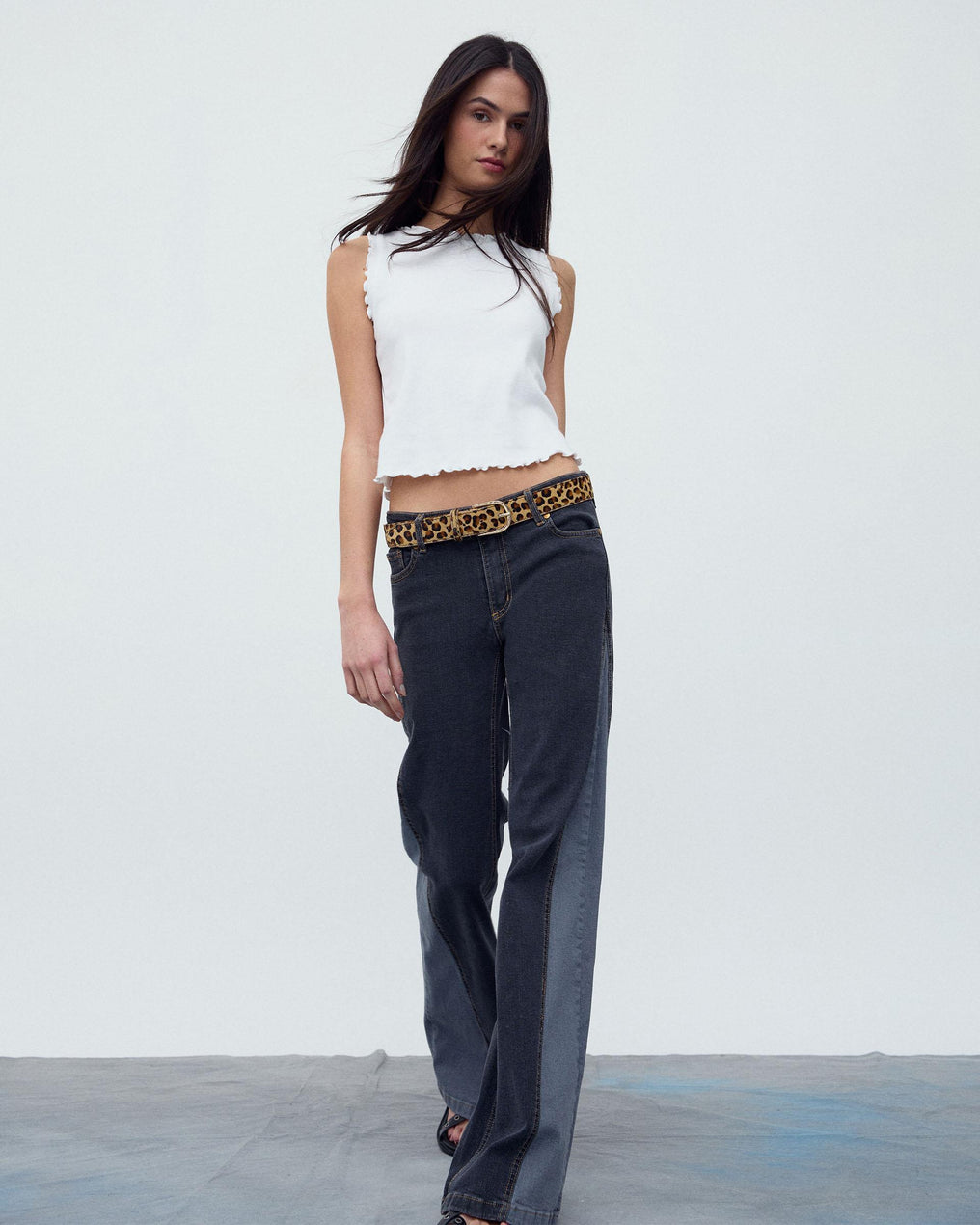 Jeans Cunhas Lateral Preto