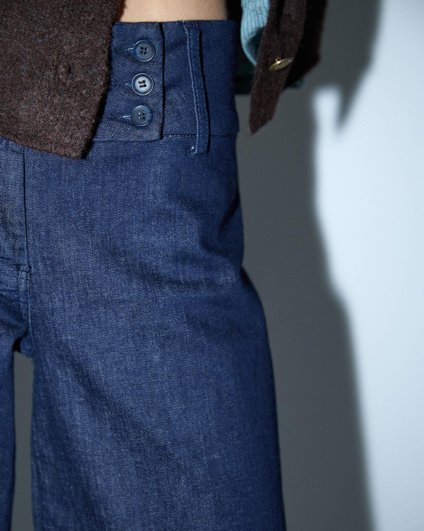 Triple Waistband Blue Jeans