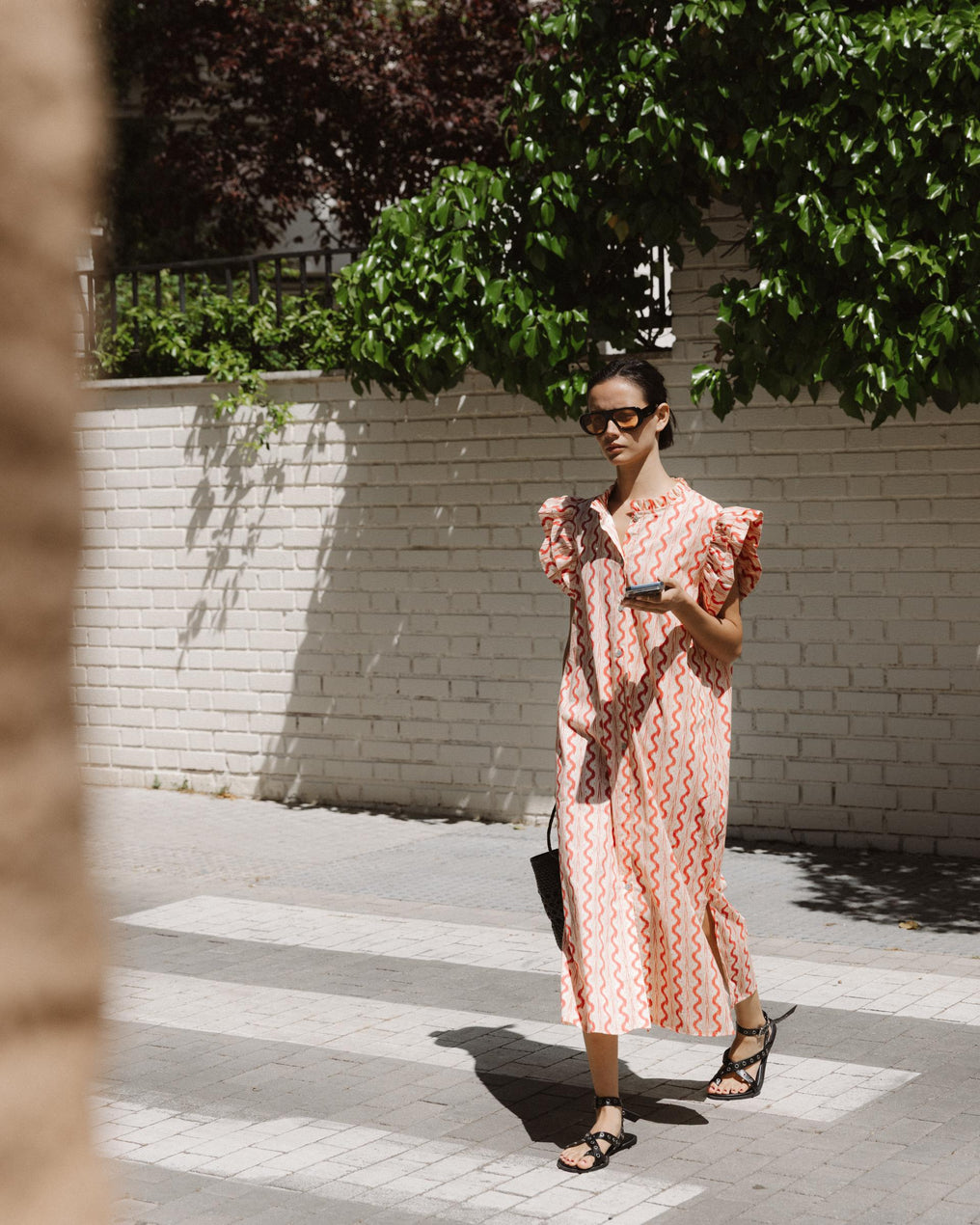 Vestido Camisero Volantes Rosa