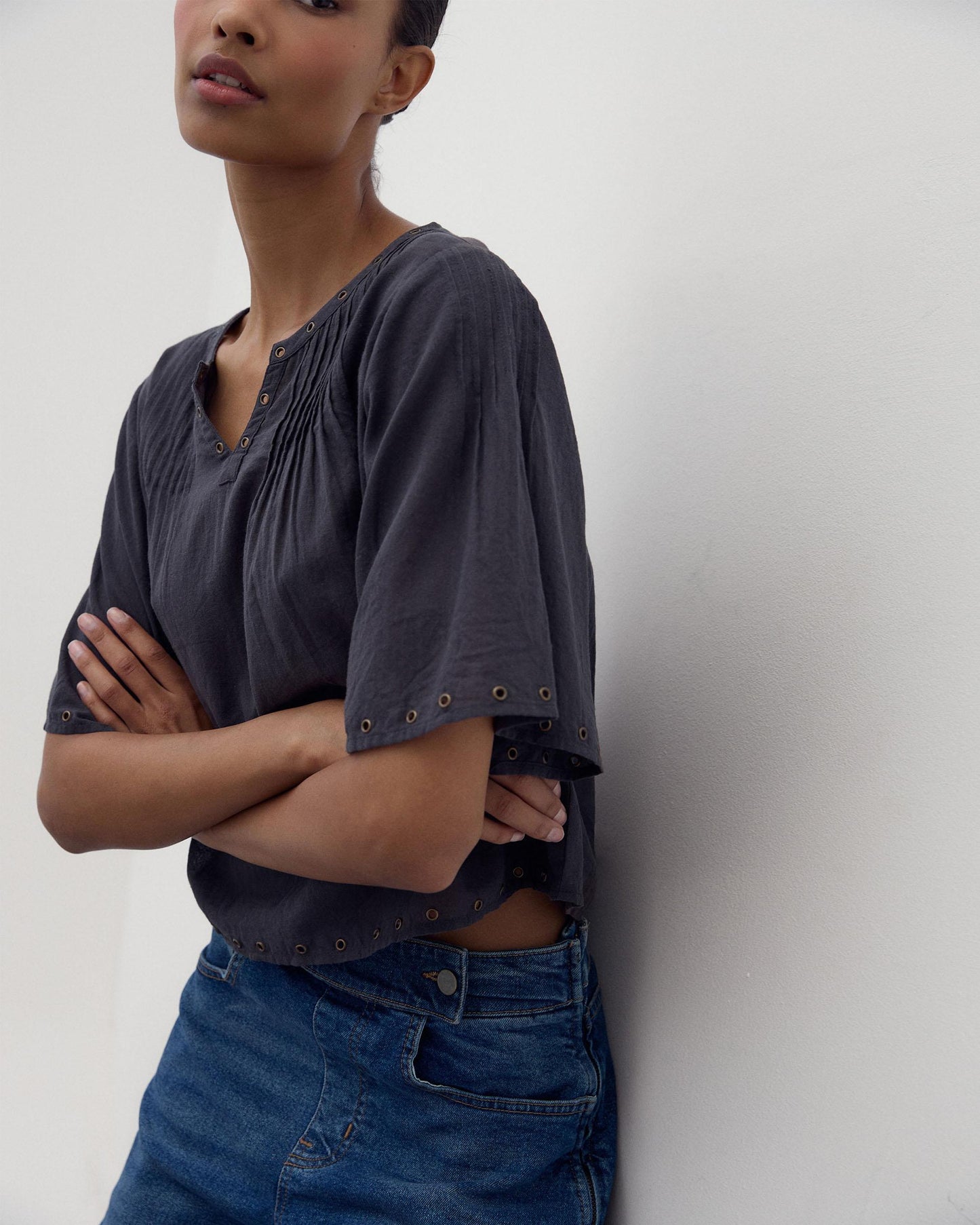 Blusa Arandelas Antracita