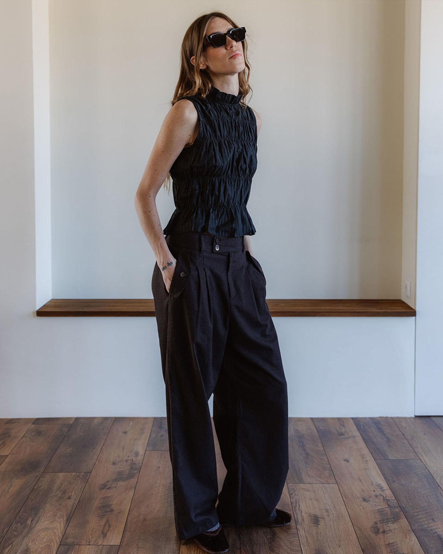 Top Gomas Lurex Negro