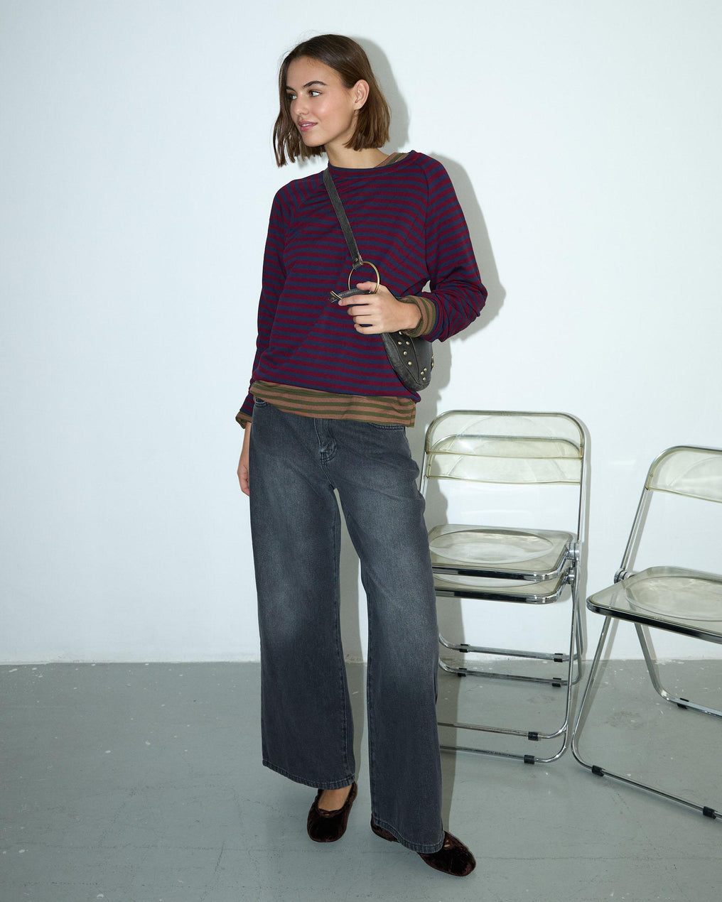 Jeans Wide Leg Antracita