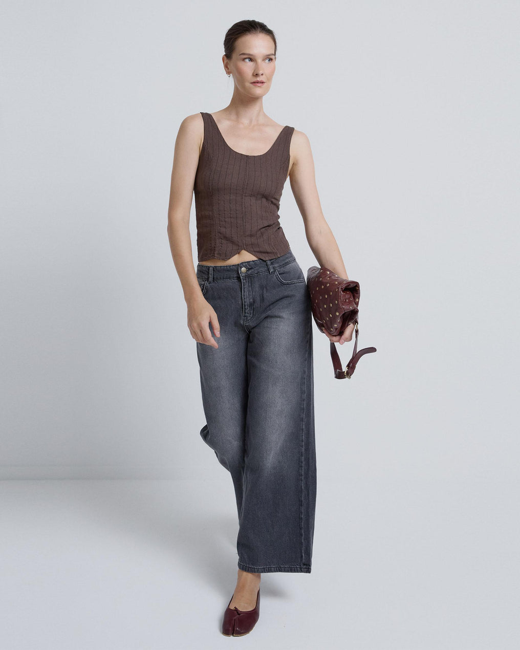 Top Rayas Corse Marrón