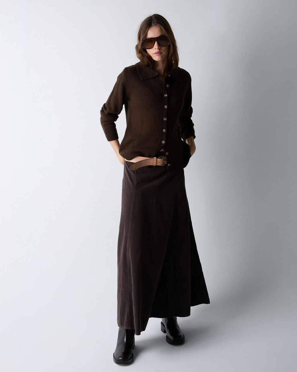 Brown Polo Collar Jacket