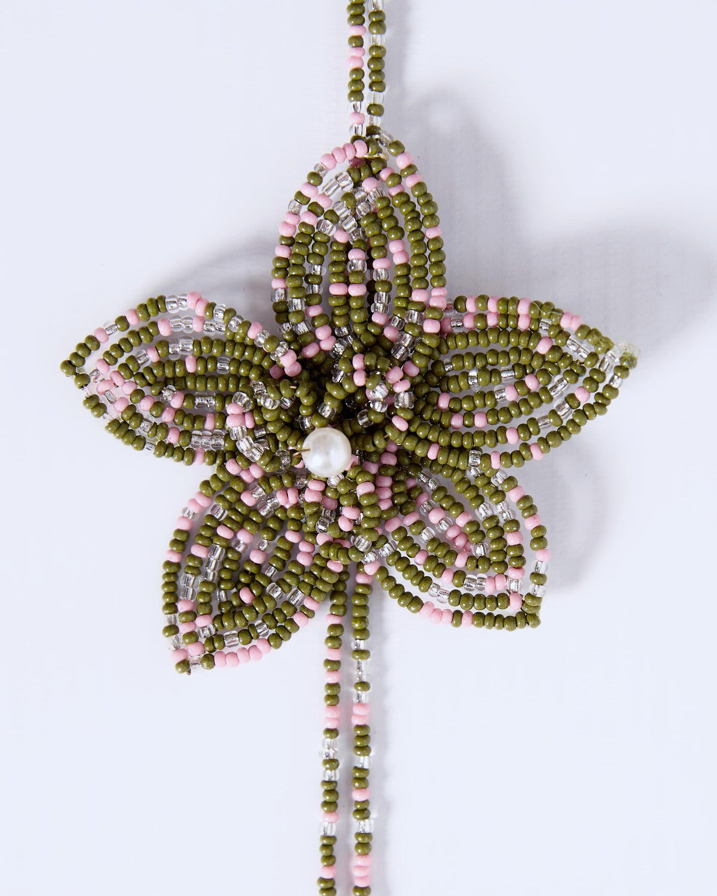 Green Flower Bead Necklace