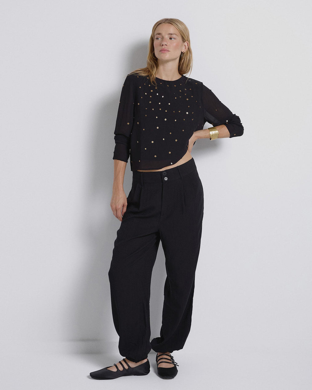 Blusa Lentejuelas Negro