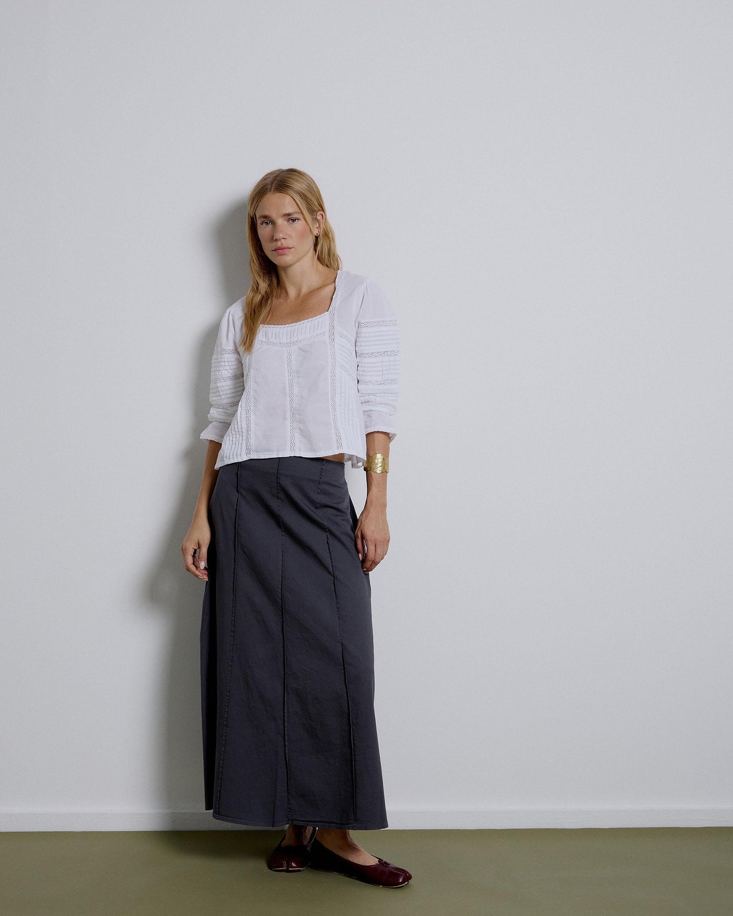 Falda Costuras Antracita