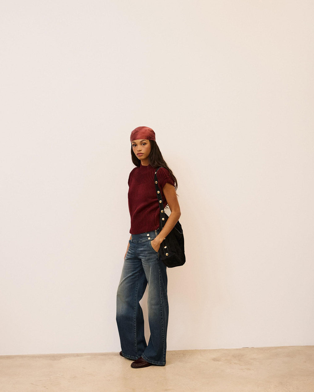 Jeans Cinturilla Botones Azul
