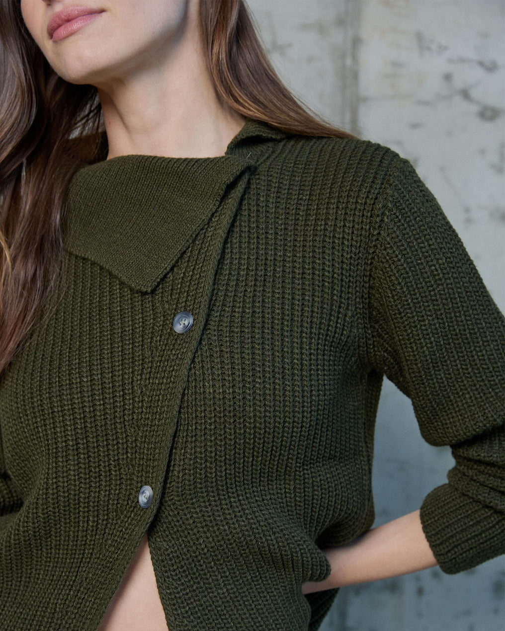 Chaqueta Cuello Ancho Verde Militar