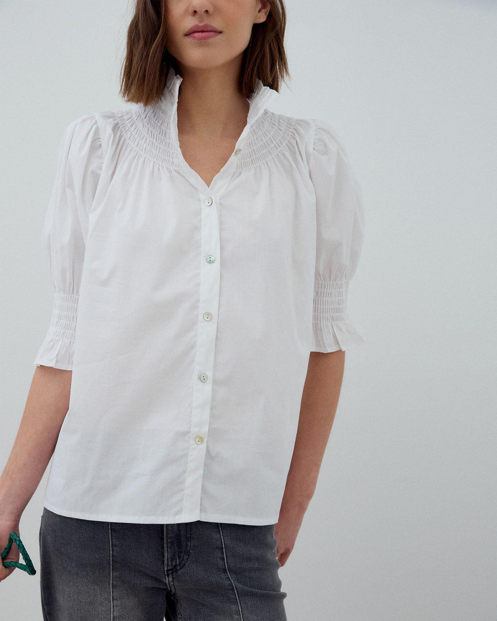 Blusa Manga Corta Blanca