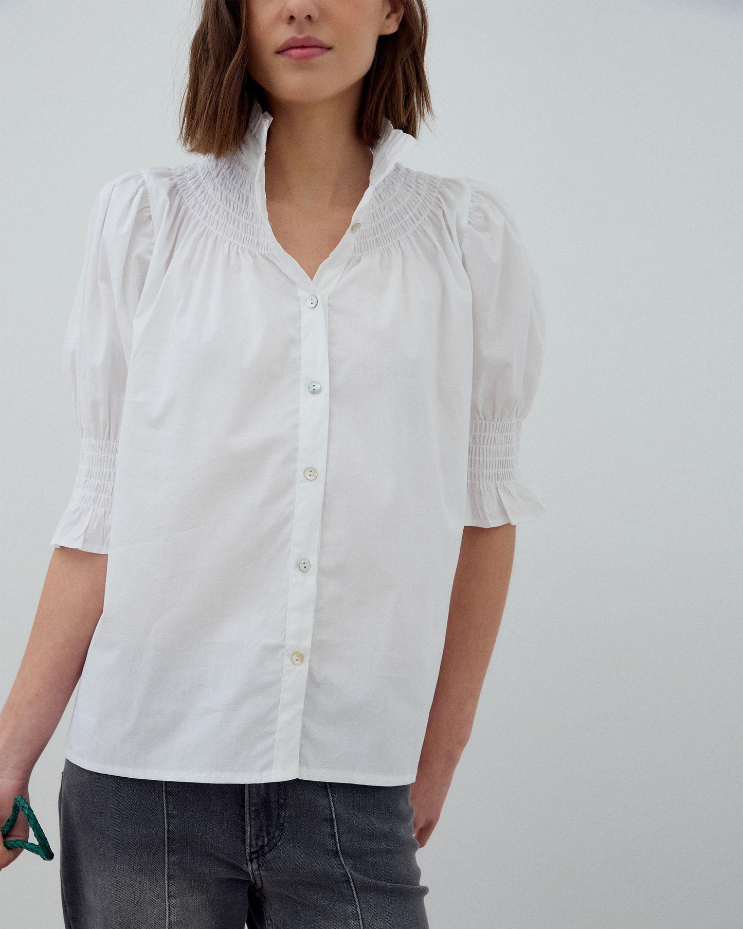 Blusa Manga Corta Blanca