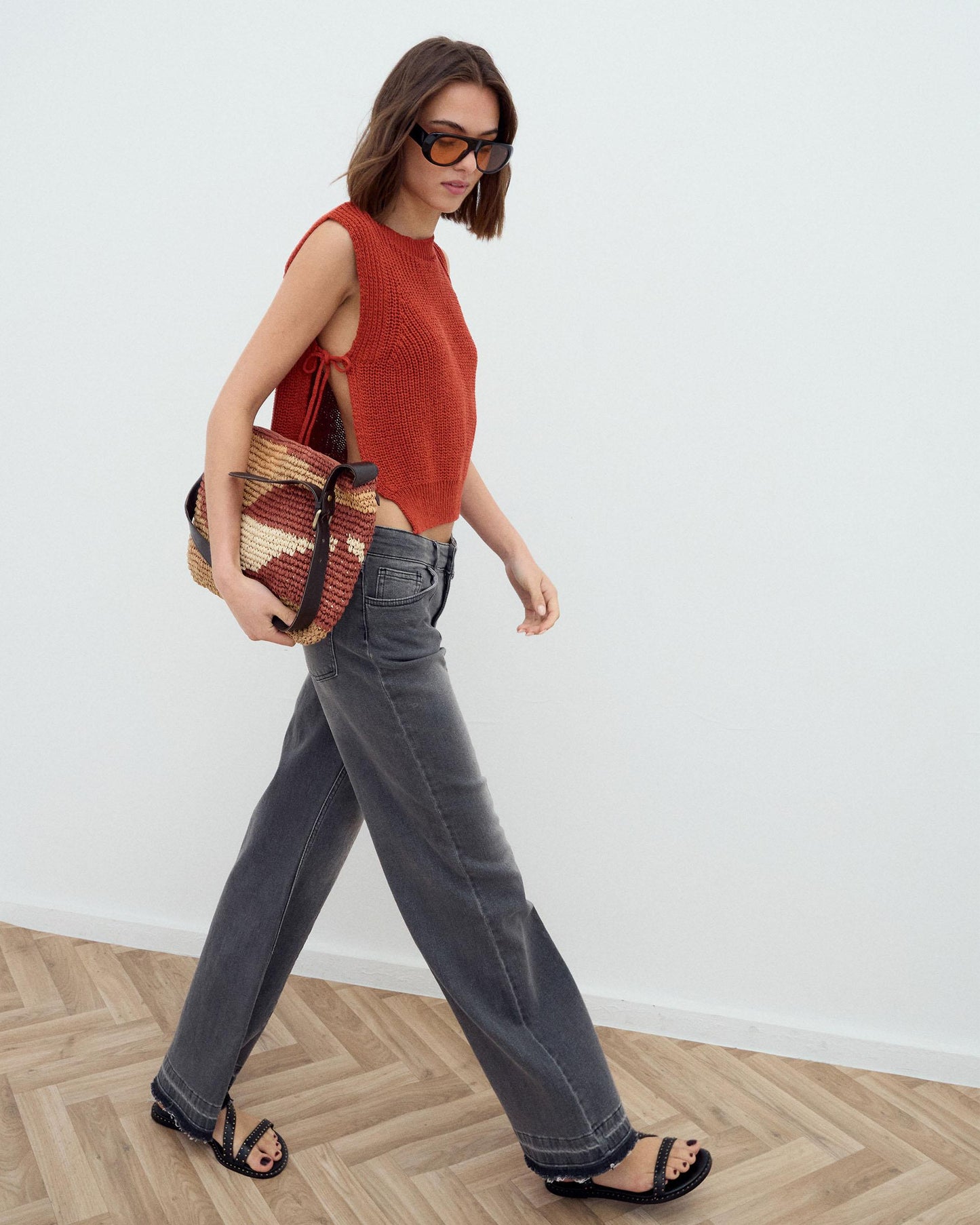 Jeans Costura Delantera Antracita