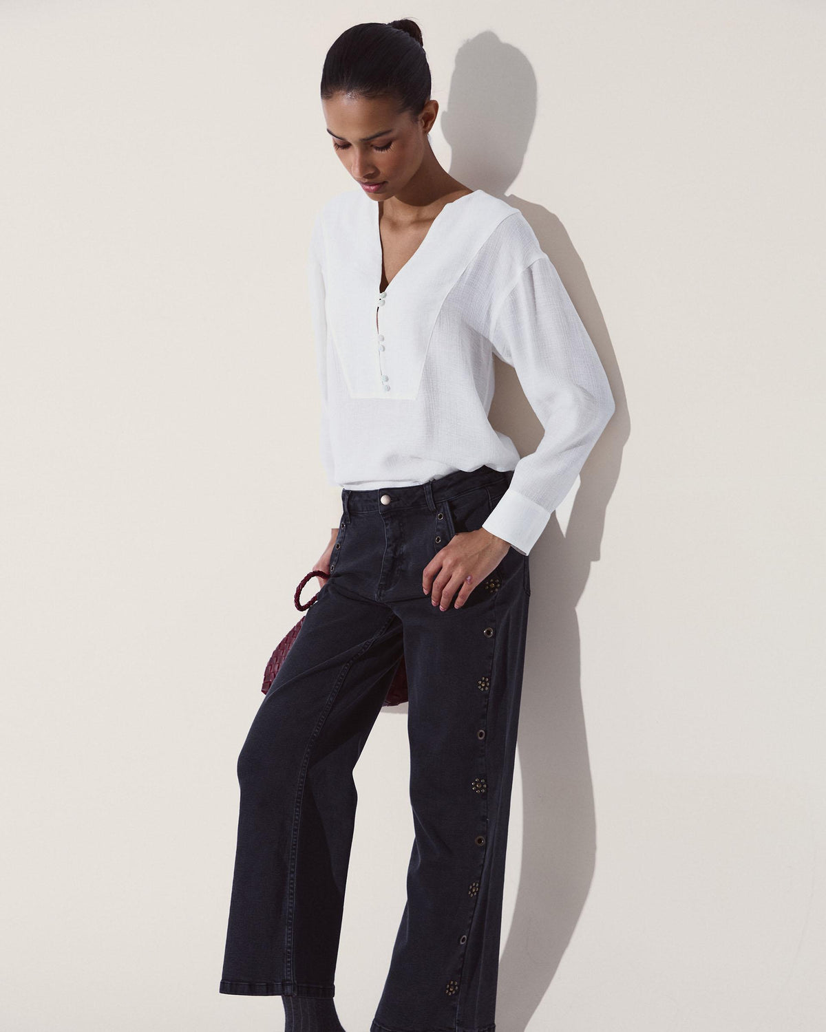 Jeans Tachuelas Estrellas Negro