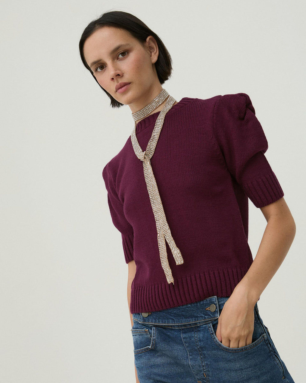 Top Punto Hombreras Morado