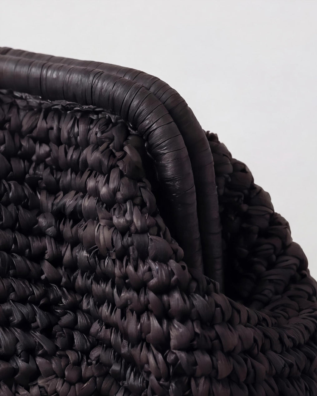 Bolso Mano Rafia Negro