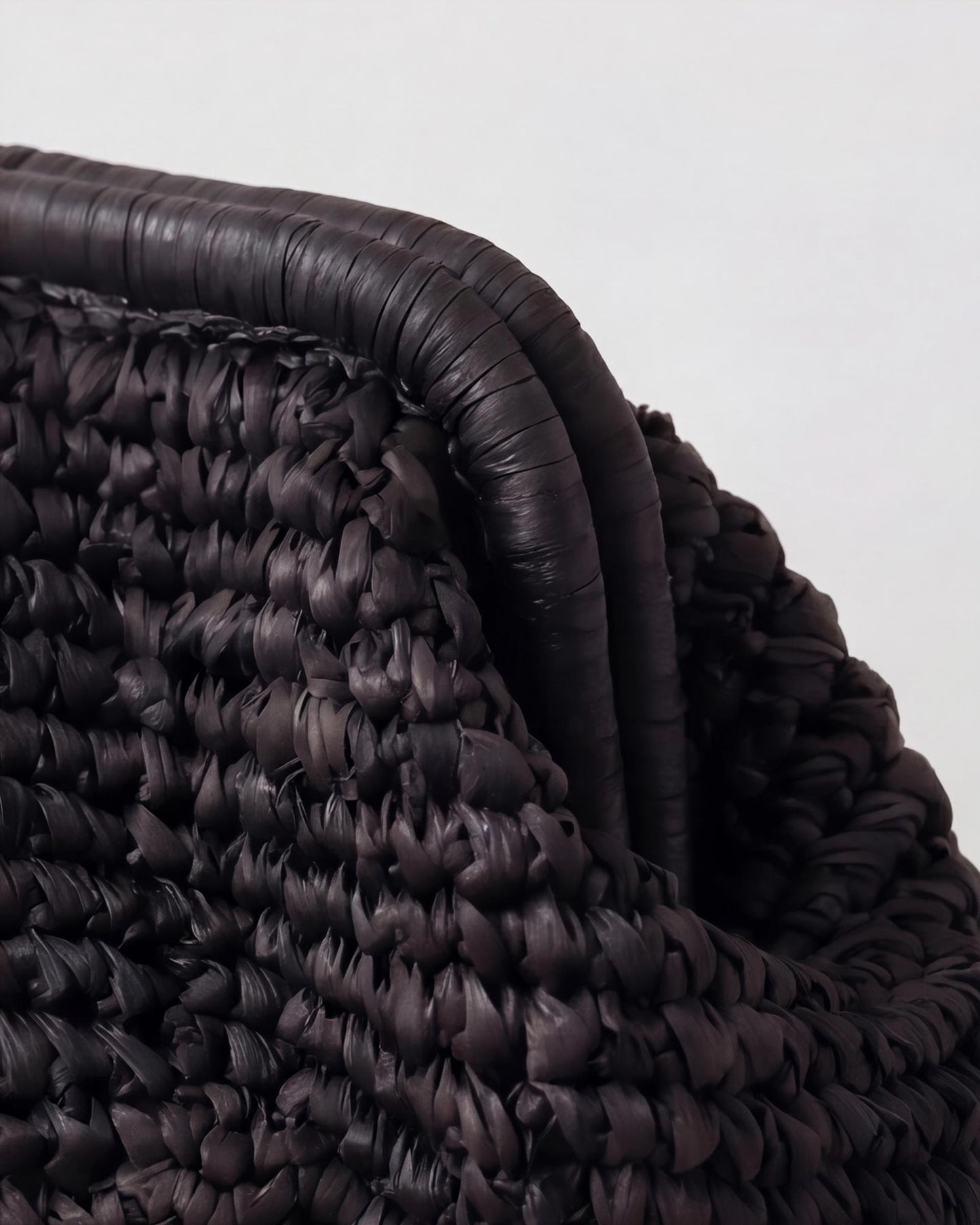Bolso Mano Rafia Negro