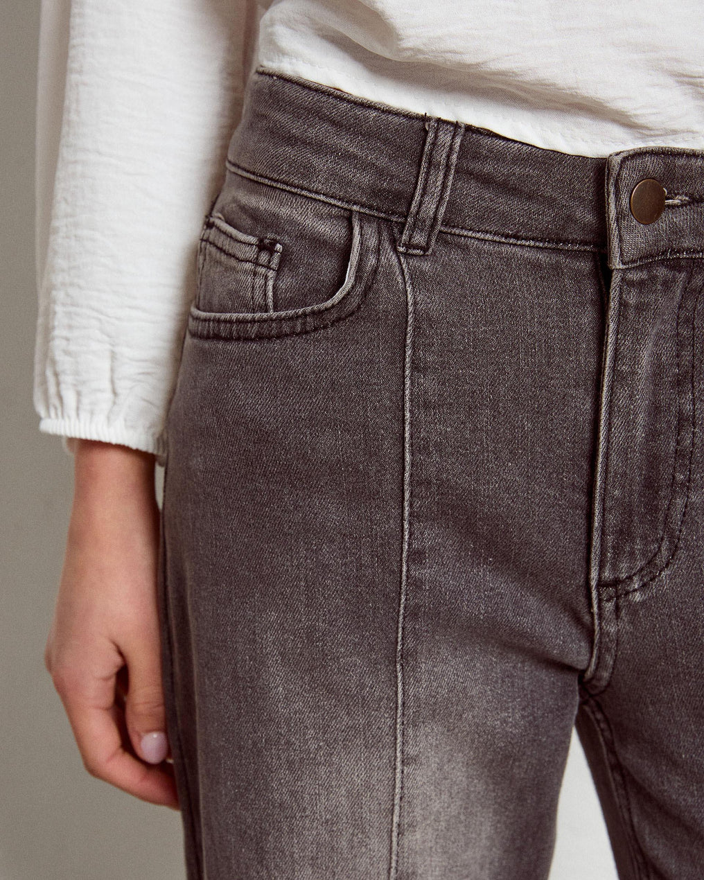 Anthracite Front Seam Jeans