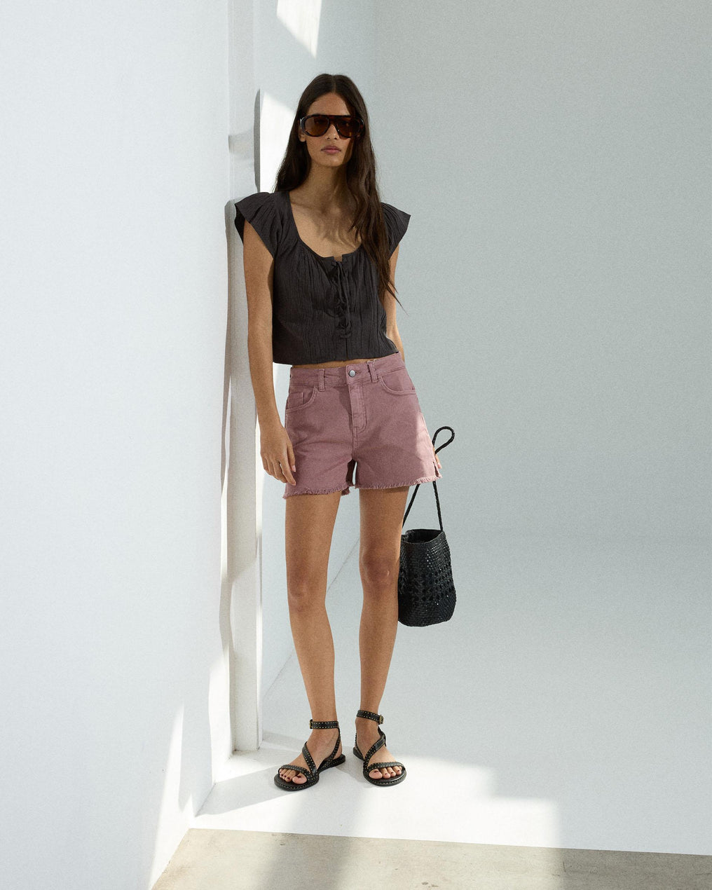 Shorts Estrellas Traseras Rosa Palo
