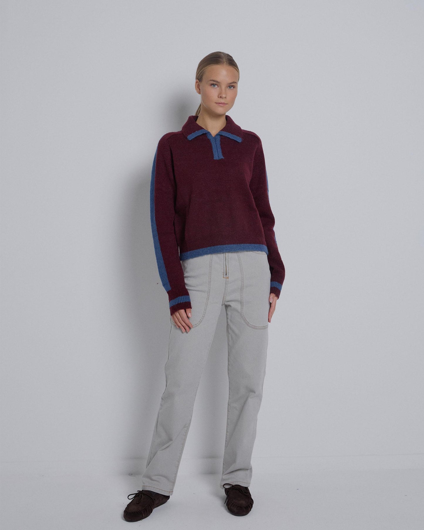 Gray Hook Closure Jeans