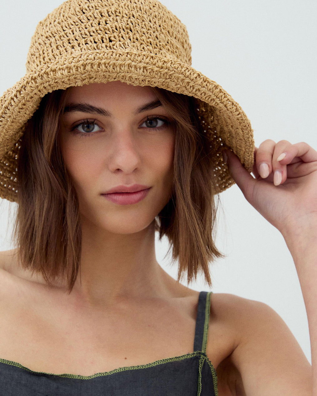 Gorro Rafia Beige