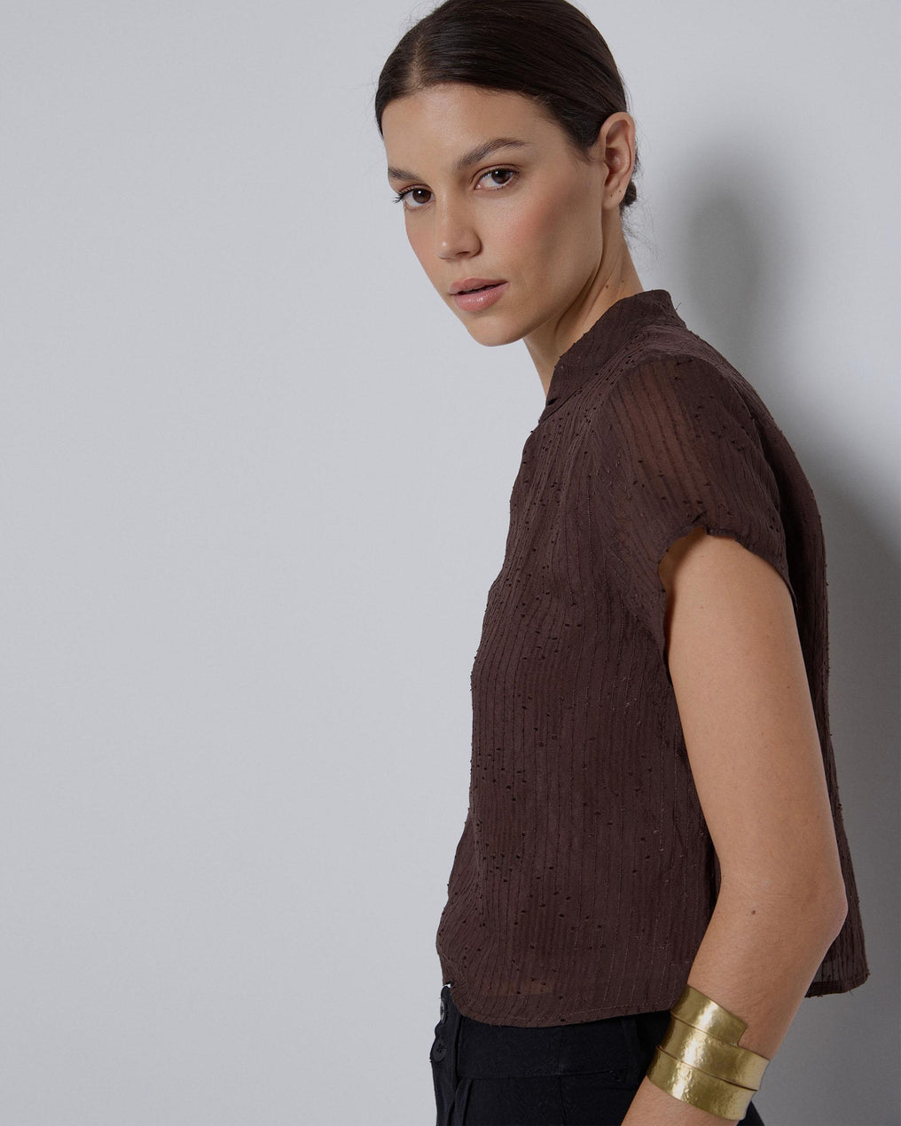 Brown Plumeti Opening Top