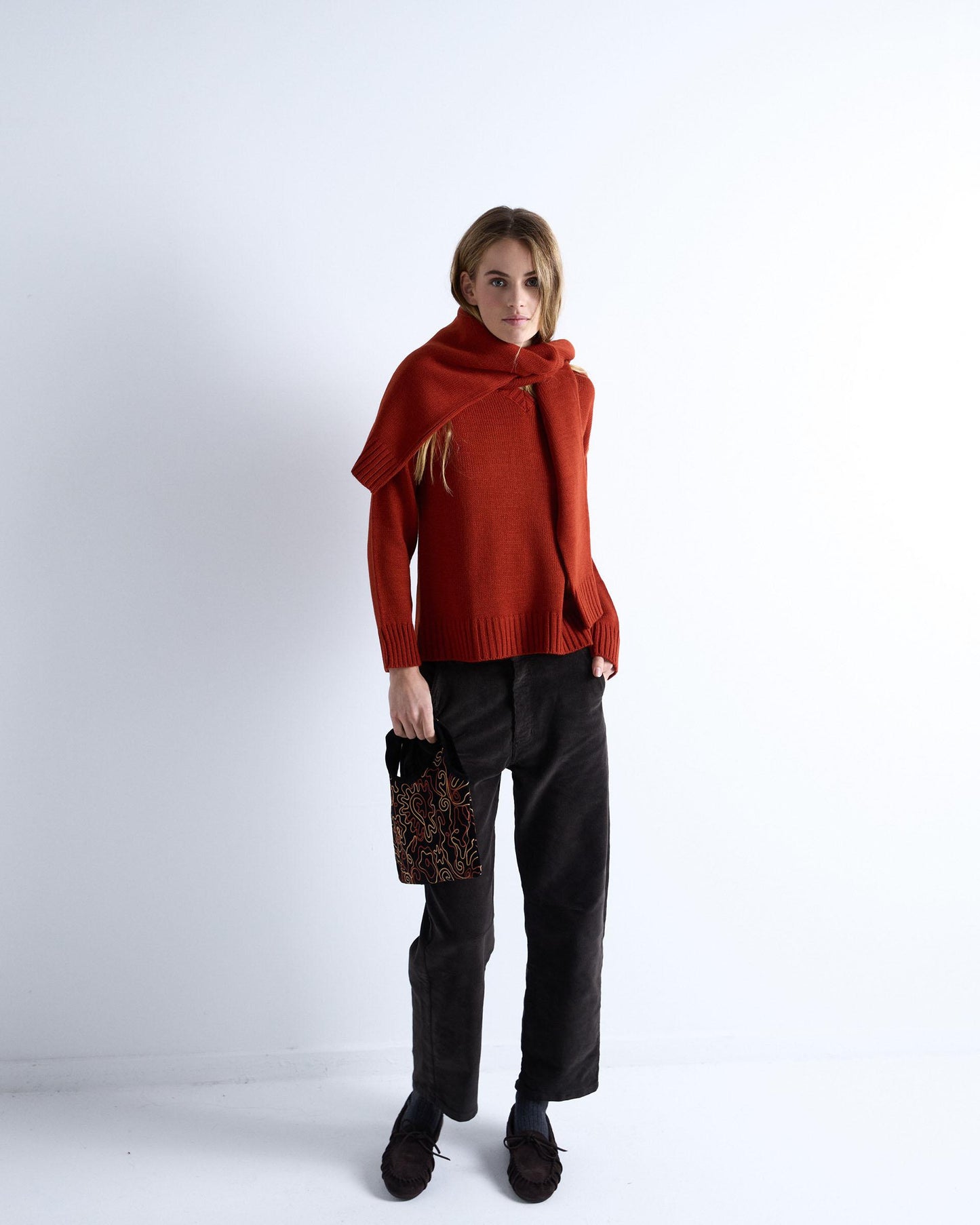 Jersey Cuello Pico Rib Naranja