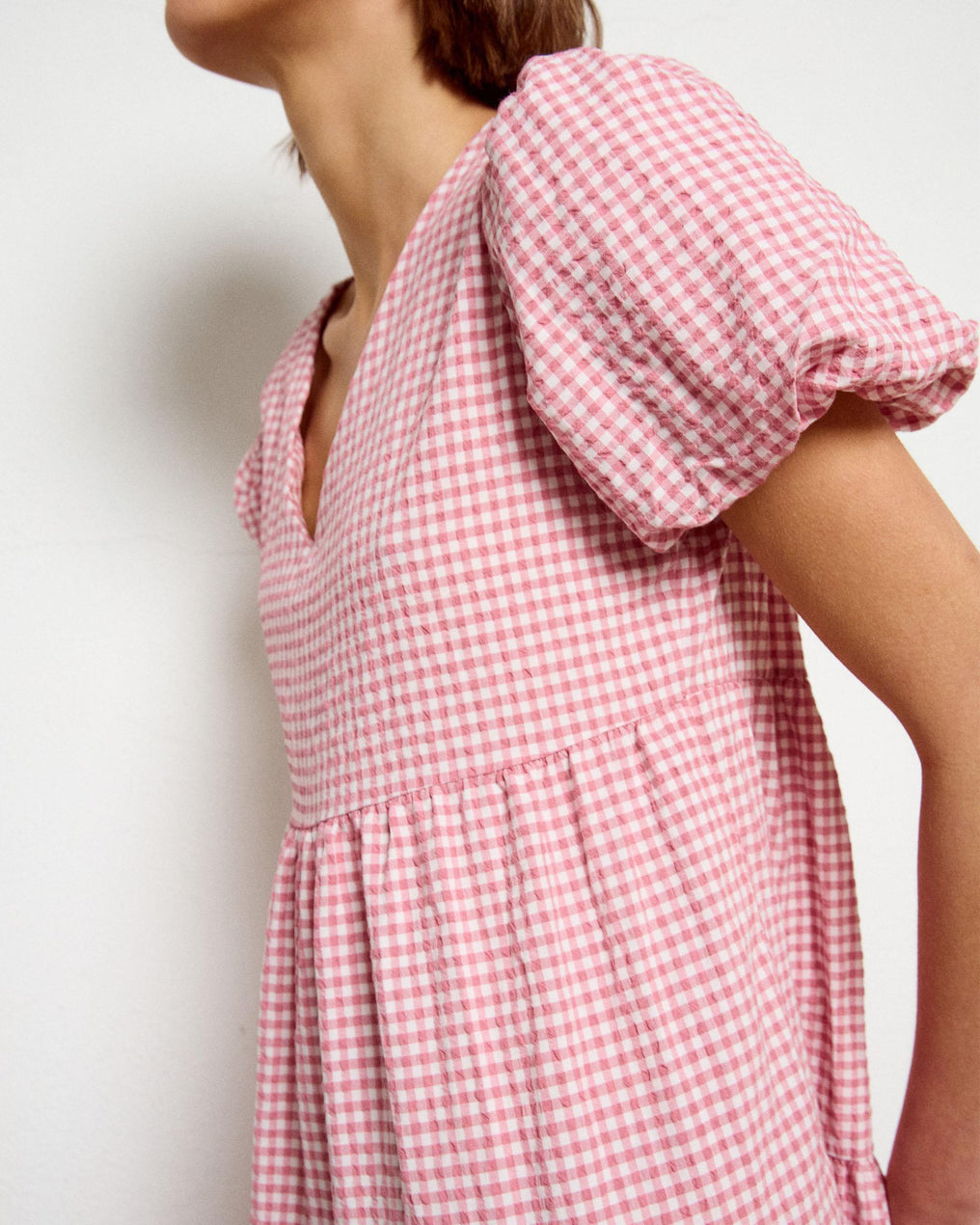 Vestido Comprido com Cortes Rosa